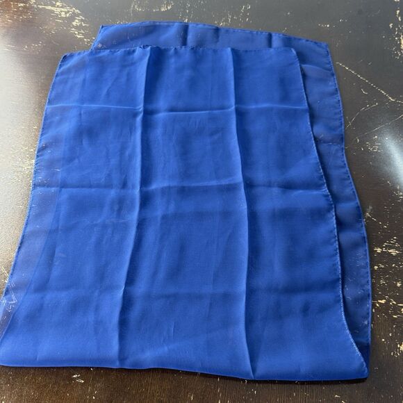 Vintage Accessories - Vintage Womens Scarf Sheer Blue 42”x15” Rectangle